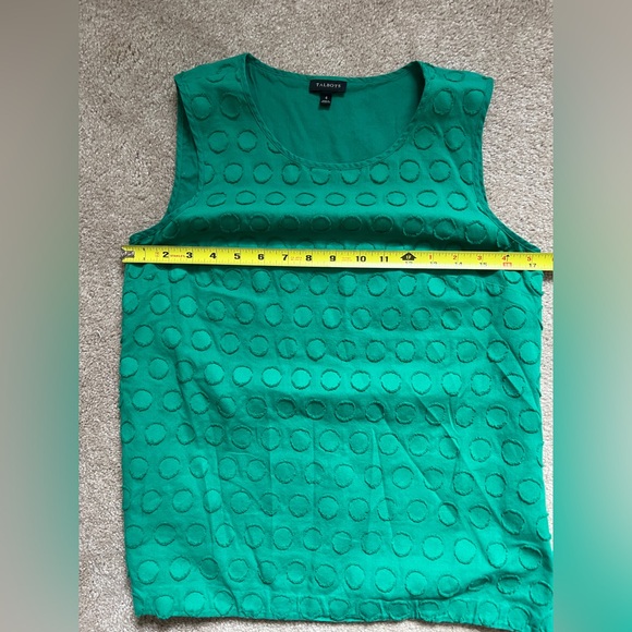 Talbots 100% Cotton Green Sleeveless Top Size 4 - Picture 6 of 6